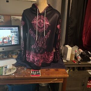 Elegant Black and Pink Long Sleeve Dress